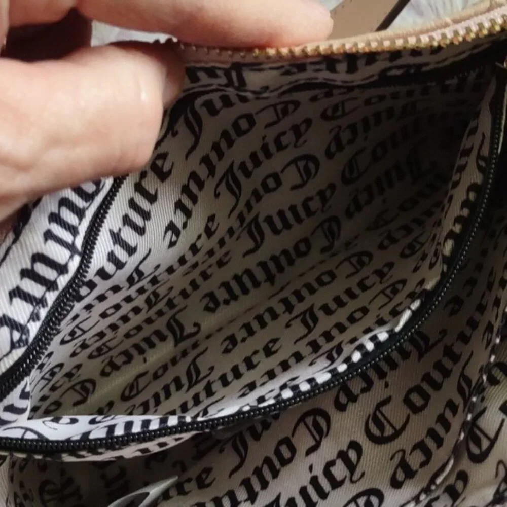 Juicy Couture Los Angeles Pink Tan Fashionista Baguette Shoulder Handbag